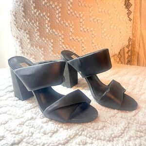 Steve Madden Black Block Heel Mules 9